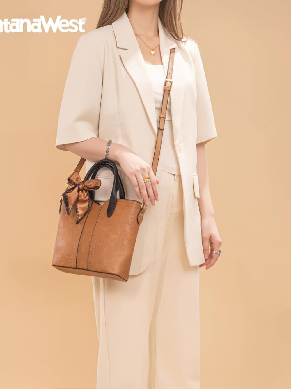 Tote Bags for Women Crossbody Purses Cute Satchel Handbag with Detachable Strap - Picture 2 of 7
